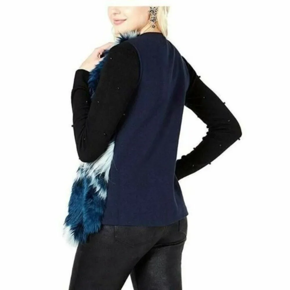 Bar III Patchwork Outerwear Vest. S,M - Picture 2 of 6